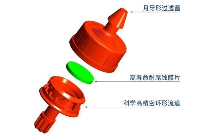 压力补偿滴头第二代结构图
